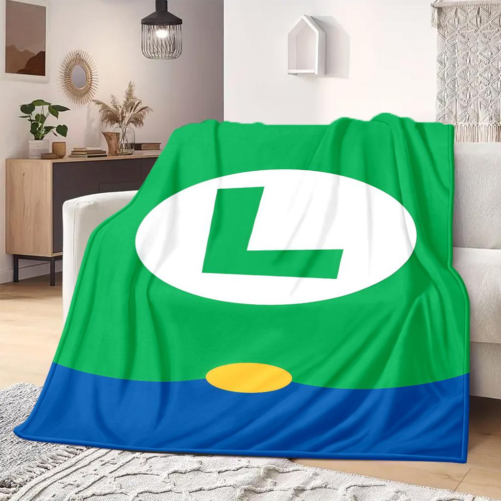 Mario Anime Print Blanket Warm Comfortable Flannel Blanket Suitable for Bedrooms, Sofas, Beds, Chairs, Picnics, Travel