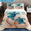 Ocean Love Turtles 3pcs Bedding,Including 1pc Duvet Cover And 2pcs Pillowcases Perfect for Christmas,Ideal for Bedroom, Dormitory