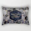Pillowcase Geometric Printed Polyester Rectangle Cushion Pillow Cover for Home