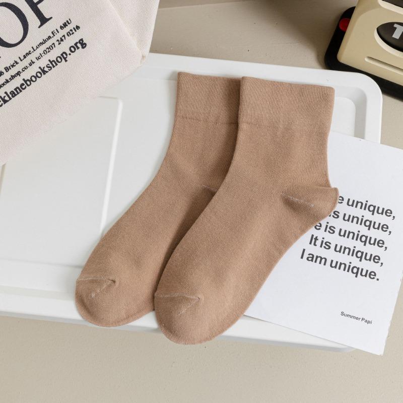 Однотонные послеродовые носки для женщин, носки до середины икры для весны и лета, простые женские носки