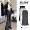 Grey Sports Flared Pants Women's New Small High-waisted Slim Horseshoe Pants Large-size Casual Micro-sweatpants