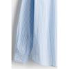 H M Loose Fit Poplin sHirt ligHt Blue Striped