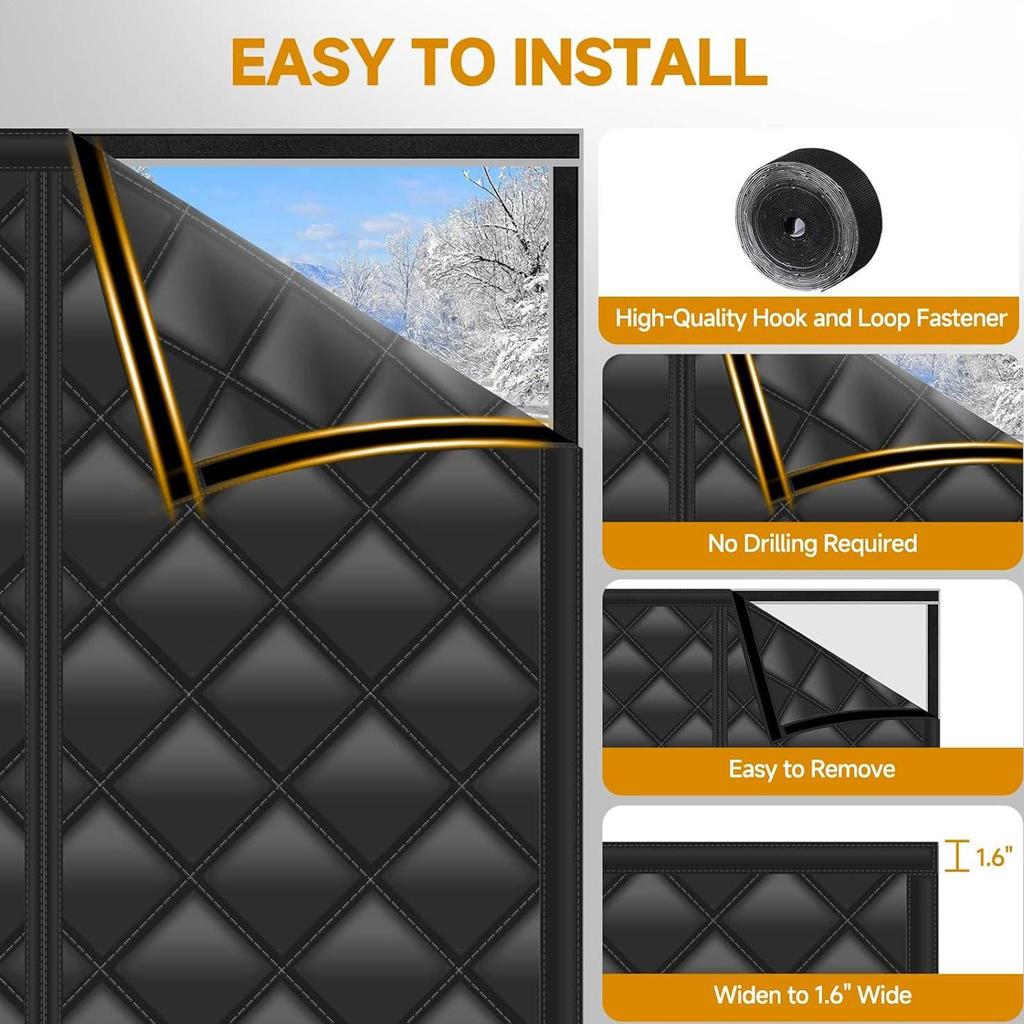 Insulated Rv Door Curtains 33X80Inch Windproof Screen Magnetic Screen Door for Travel Outdoor Protection Camping Winter Home