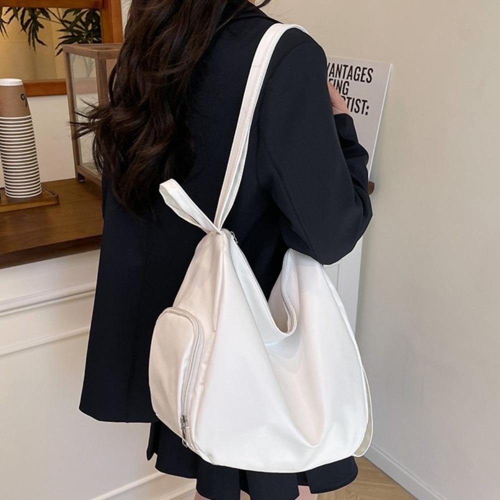 PU Leather Crossbody Bag Solid Color Women's Backpack Hobo Bag Single Shoulder Bag Men
