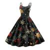 Женское модное рождественское принтованное сексуальное коктейльное платье без бретелек в готическом стиле в стиле панк, винтажное платье.