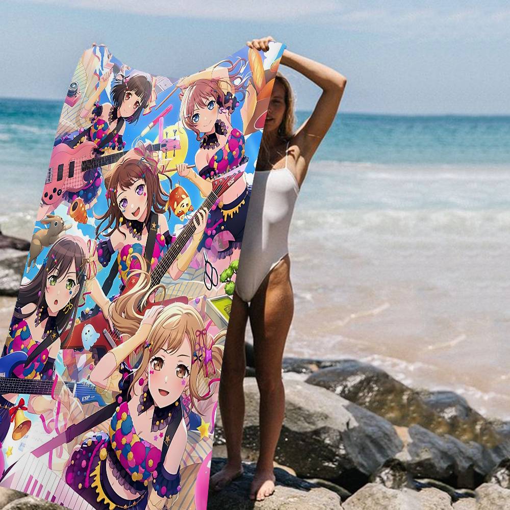Аниме BanG Dream Аниме Пляжное Полотенце для Купания Мягкое Впитывающее Салфетка Детские Подарки Для Детей Путешествия Кемпинг Спортзал