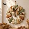 Complete DIY Crafting Materials Patchwork Garland Kit, Retro Floral Fabric Set with Bells And Simulated Flowers, Pastoral Style Wall Hanging Ornament