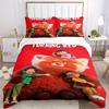 3pcs Turning Red Bedding Set, Includes Quilt Cover and Pillowcases, Suitable for All Seasons, Machine Washable, Ideal Gift for Family and Fr