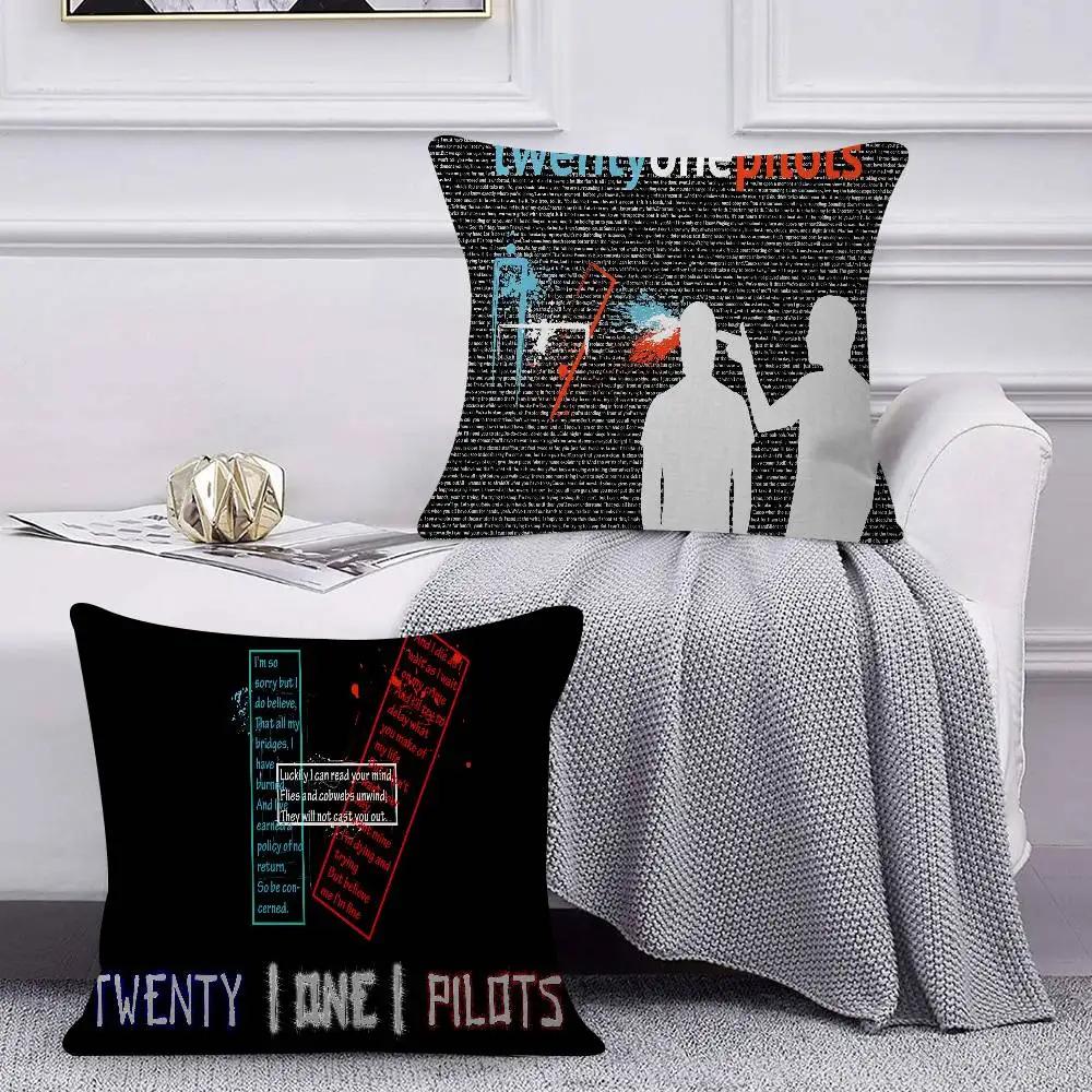 Подушка Twenty One Pilots Подарок Декор для дома и офиса Спальня Диван Автомобильная Подушка Чехол 45x45