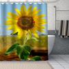 Свежая природа Подсолнух Художественный узор Шторка для душа Декор ванной комнаты Водонепроницаемая полиэстеровая ткань Экран для ванны С крючками
