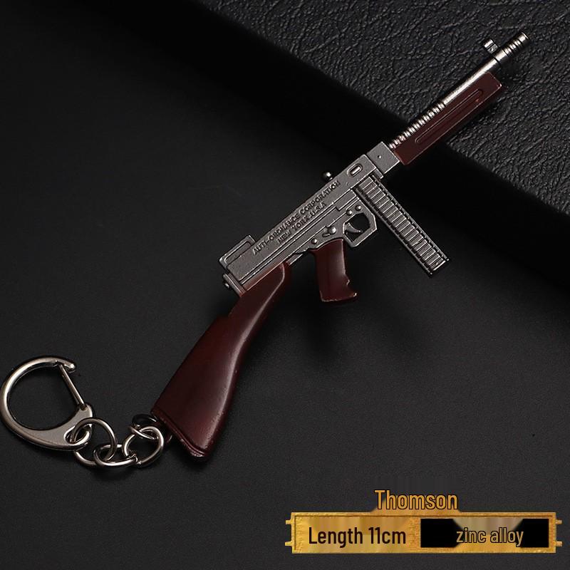 PUBG Peace Elite Аниме Брелок 'Куриный Ужин' Сплав Модель Пистолета Игрушка Подвеска