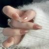 Съемные многоразовые французские розовые короткие типсы для маникюра