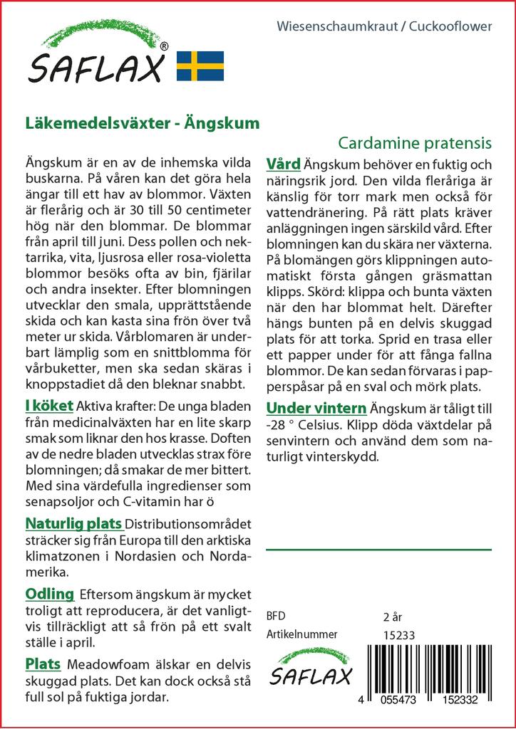 SAFLAX - Garden in the Bag - Cuckooflower - 100 seeds - With substrate in a fitting stand up bag - Cardamine pratensis