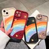 Colorful Rainbow Smile Face Pattern Phone Case for iPhone Samsung Galaxy Xiaomi Redmi POCO HUAWEI Honor Shockproof Rubber Cover Casing