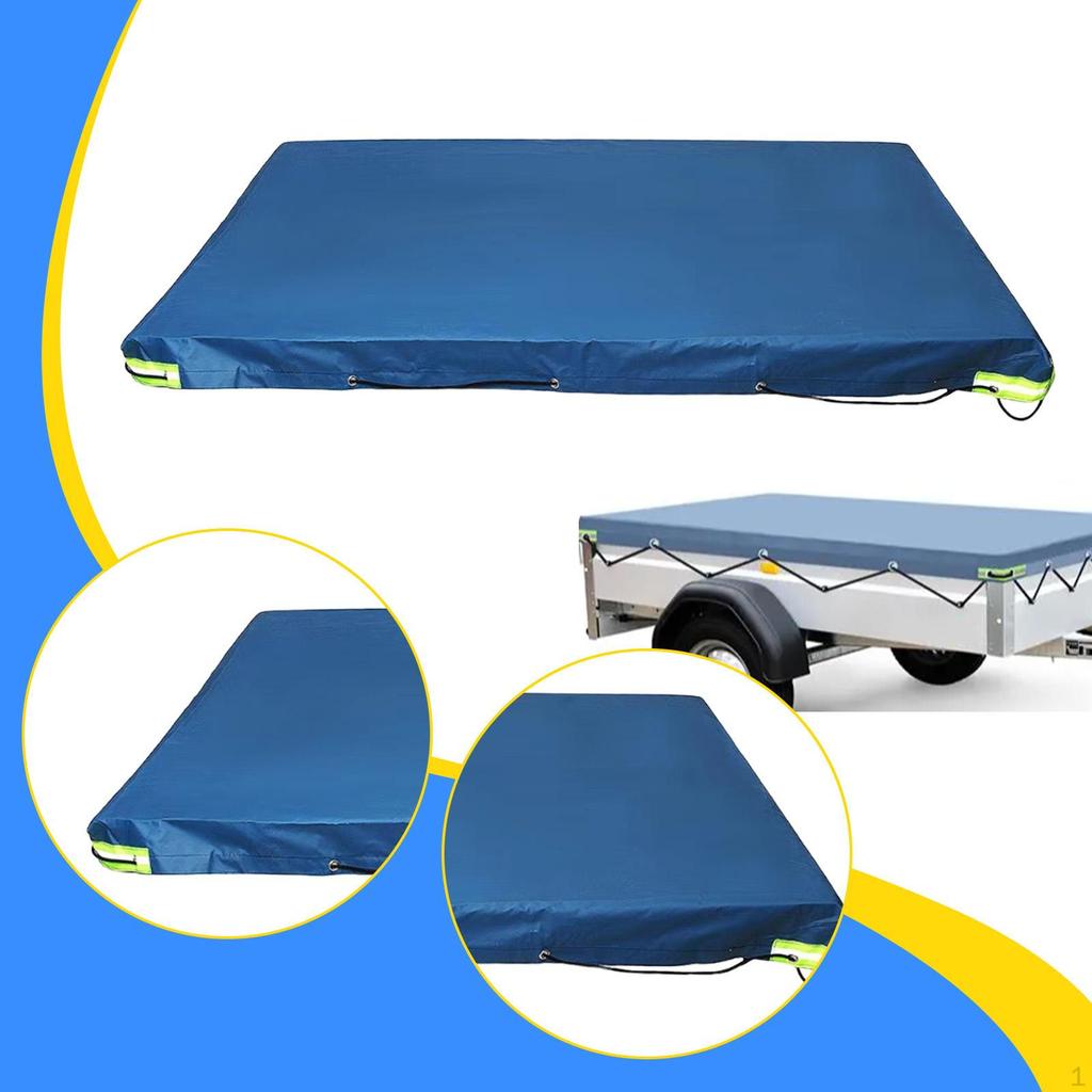 Trailer Cover for Many Car Trailers with Reflective Strips Flat Tarpaulin