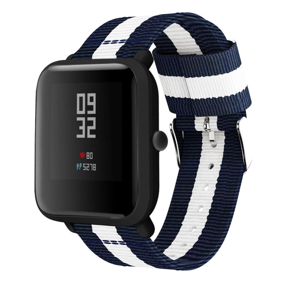 For Xiaomi Huami AMAZFIT Bip BIT PACE Lite Youth Smart Watch Wrist Bracelet Vertical Nylon Loop Strap 20mm Replace Watch Bands