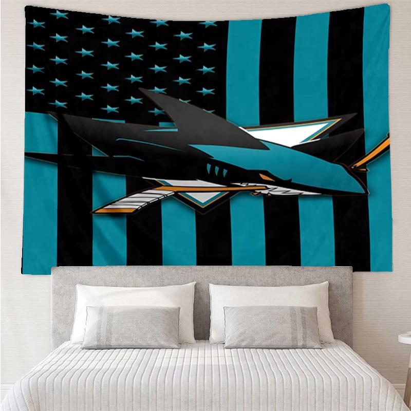 San Sharks Pattern Tapestry, Unique Design Tapestry, Wall Decor for Bedroom,Livingroom, Playroom,Heartwarming Fan Holiday Gifts
