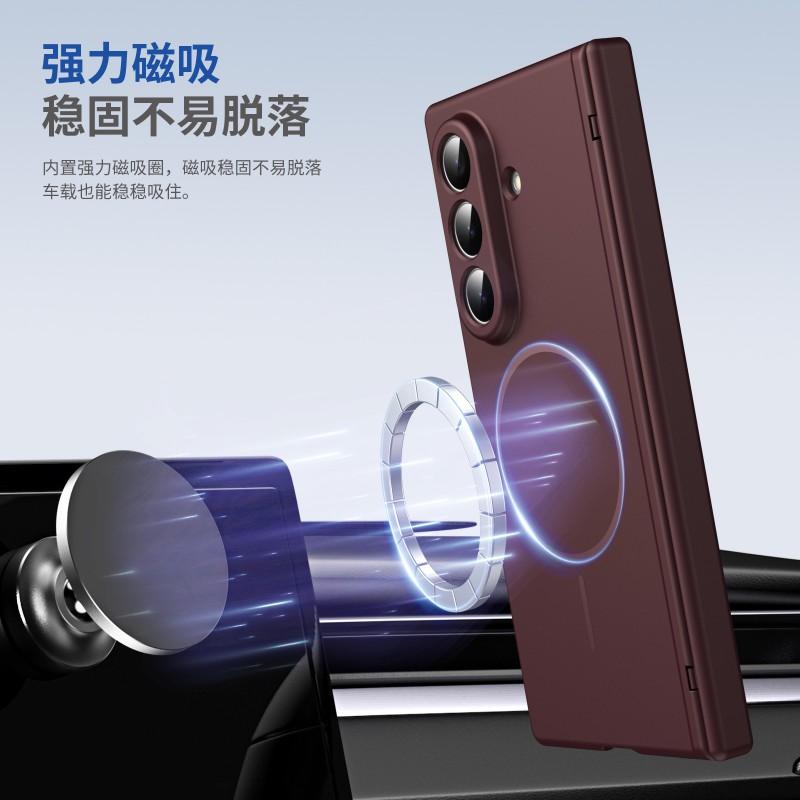 Magnetic Snap-On Case With Built-in Screen Film Galaxy Z Fold 8 Ultra 7 6 Full Coverage Protective Cover PC