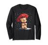 A Cool Teddy Look with a Lovely Red Umbrella. Long Sleeve T-shirt