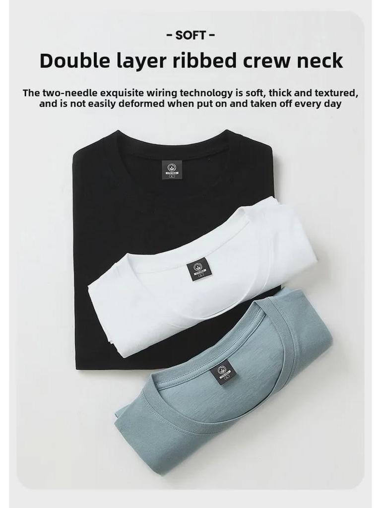 2024 Мужская молодежная футболка свободного кроя из хлопка с коротким рукавом