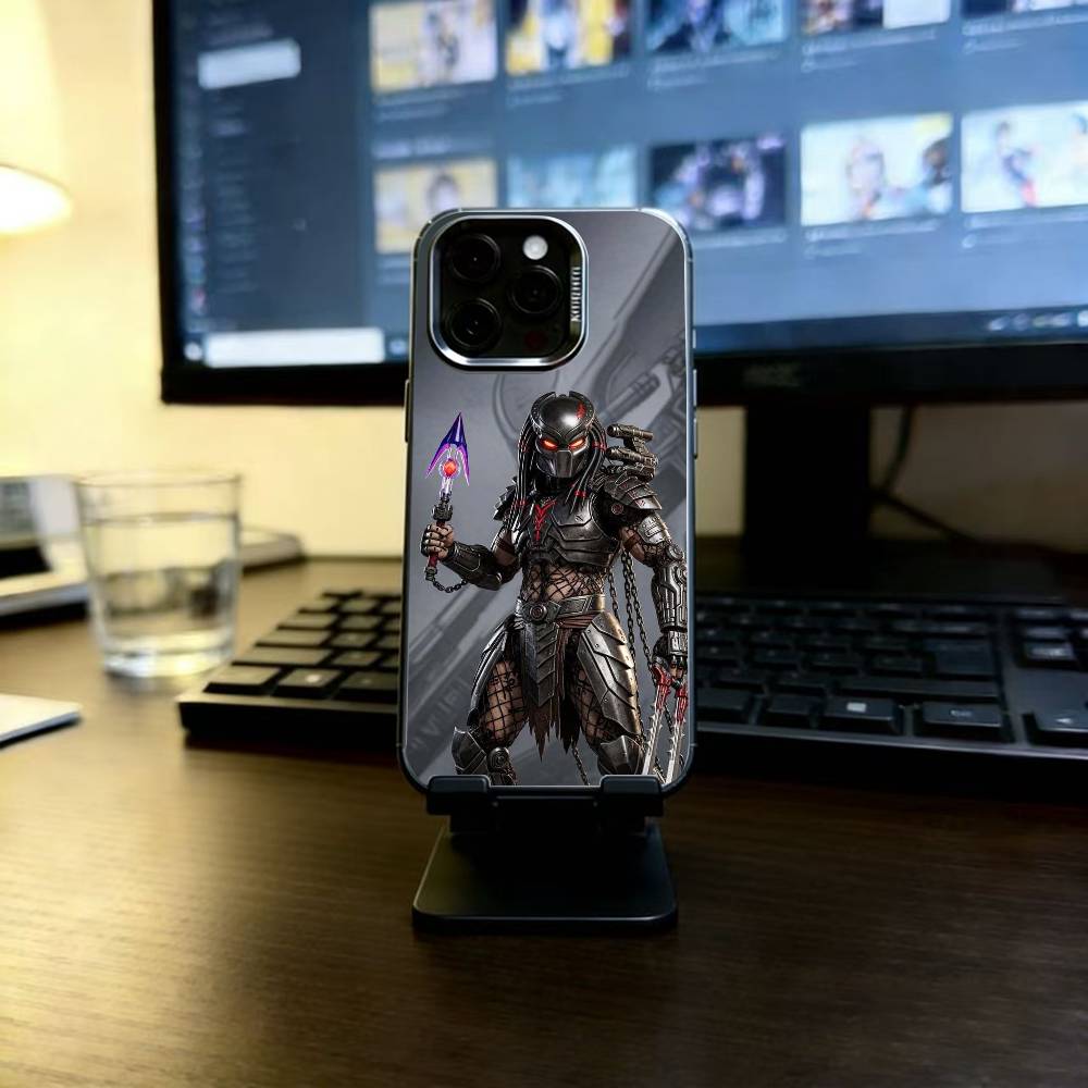 Чехол для телефона P-Predator для iPhone 17,16,15,14,13,12,11 Plus,Pro Max,XS, Цветной Серебряный Покрытый Внутренний Чехол