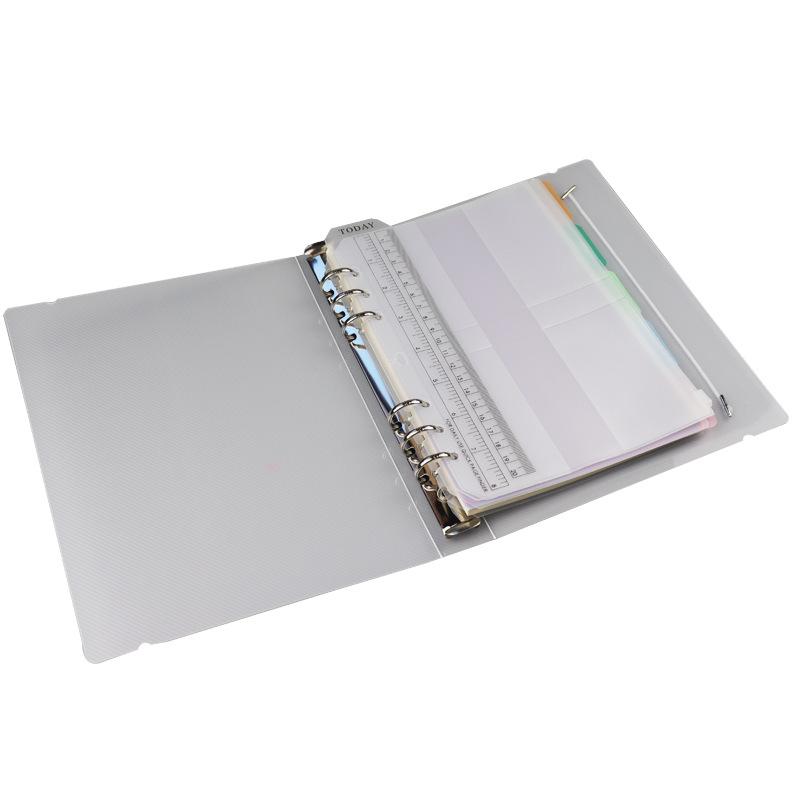 Папка-регистратор из прозрачного матового твила с двумя отверстиями и отрывными листами — подходит для форматов A4, B5, A5, A6