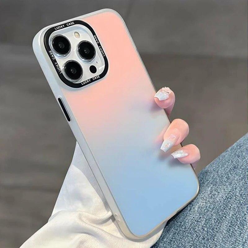 Роскошный чехол с лазерным градиентом для Iphone 15 Pro Max 11 13 14 12 XR 7 8 Plus X Xs SE 2020 6 14 Promax 13 promax силиконовый противоударный защитный чехол