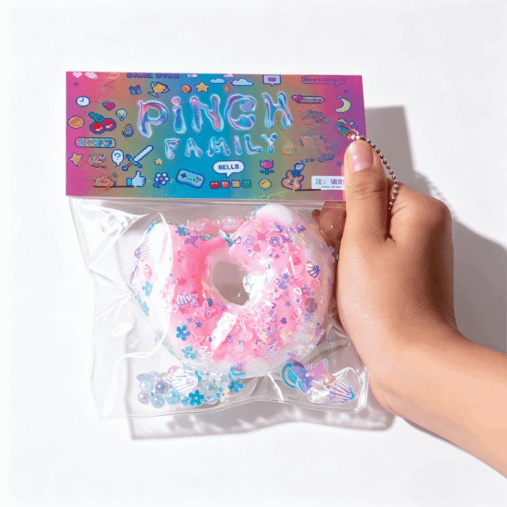 Slow Rebound Cake Squeeze Toys Soft Sticky Doughnut Squishy Toy Doughnut Fidget Toy Desktop