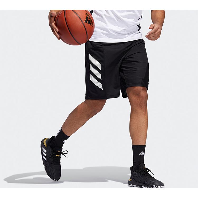adidas Баскетбольные Шорты Мужские Черные Умеренные Прямого Кроя Штаны DX6656