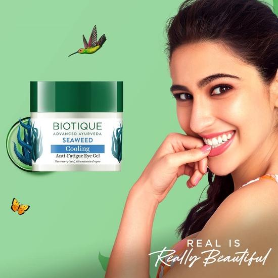 Biotique Восстанавливающий гель для кожи вокруг глаз против усталости Bio Seaweed | Подходит для всех типов кожи | 15 г, 1 шт.
