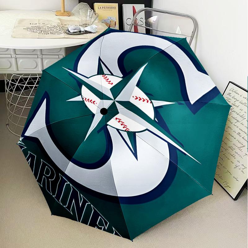 Mariners Team Logo Umbrella Folding umbrella, automatic umbrella 8-Frame for Travel, camping Use Gift for Halloween Christmas