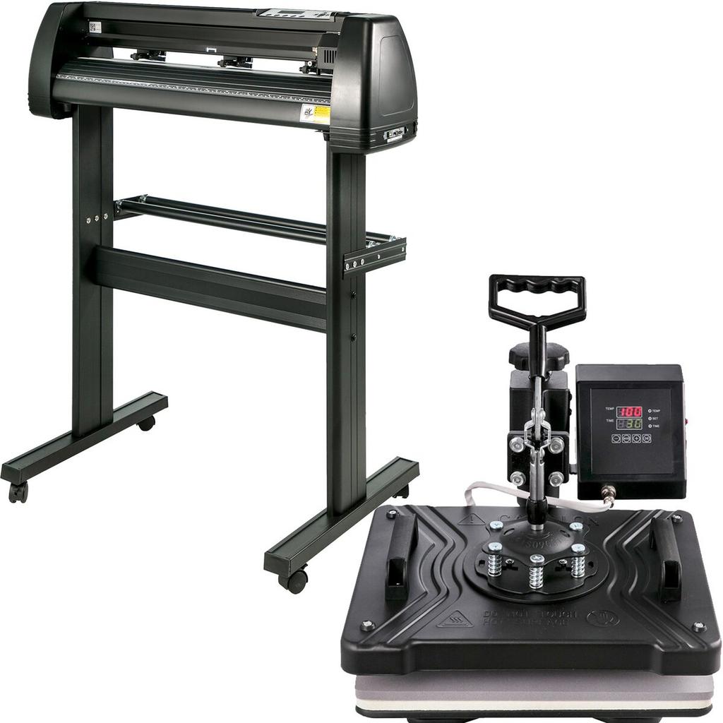 5 in 1 Heat Press Transfer Machine 12x15inch with 34” Vinyl Cutter Plotter Machine Kit Art Craft Printer Sublimation(34”/870mm) Limation (34”/870mm)