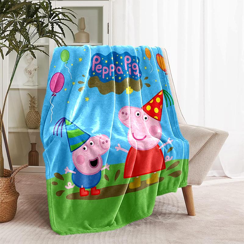 1pc Blanket Peppa Pig1 Print Design, Lightweight Blanket for Sofa, Bed- Soft &Warm, Gift for All Seasons like Christmas, Halloween