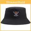 One Skull Piece Embroidered Unisex Breathable Double Sided Bucket Hat Summer