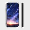 Чехол для телефона 'Звездный дождь' Для IPhone 17 Air 16 15 14 13 Pro Max 11 12 Черный силиконовый чехол