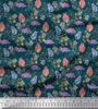 Blue Japan Crepe Satin Fabric Ladybug Insect Decor Fabric Printed Metre 42 Inch