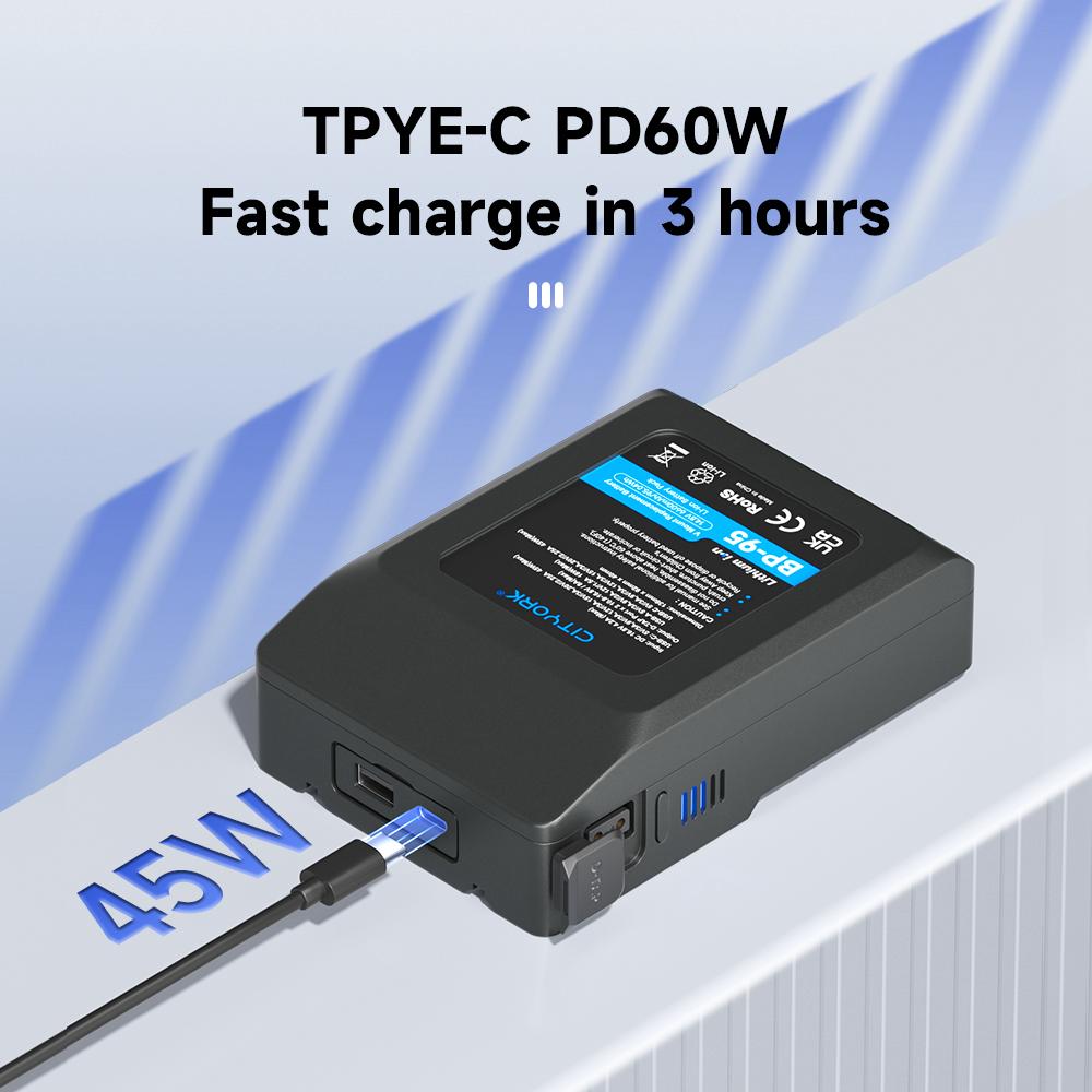 Аккумулятор с креплением V BP-95 для Sony V-Lock BP, аккумуляторы для видеокамеры, светодиодный светильник для трансляции видео, Blackmagic URSA Mini Pro