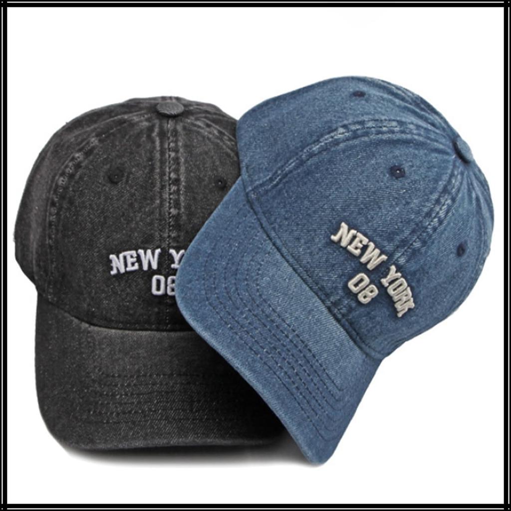 Винтажная английская шляпа CZ129 [Белый Клык], Кепка, Козырек, Крутая, Буквы, Повседневная, Джинсовая, Мужская, Женская, (Светло-синий)