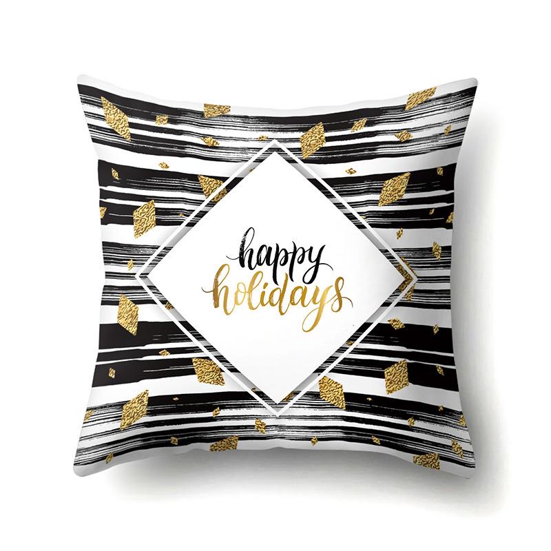 Polyester Pillow Case Decoration Home Gilt Printing Pillow Case Waist Cushion Cover Car Cushion Head Cushion Cover