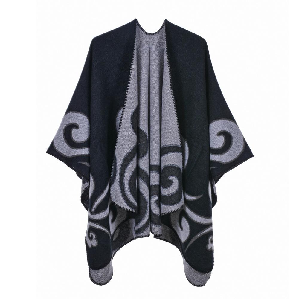 Ponchos Coat Cashmere Scarves Women Winter Warm Shawls And Wraps Pashmina Thick Capes Blanket Femme Scarf