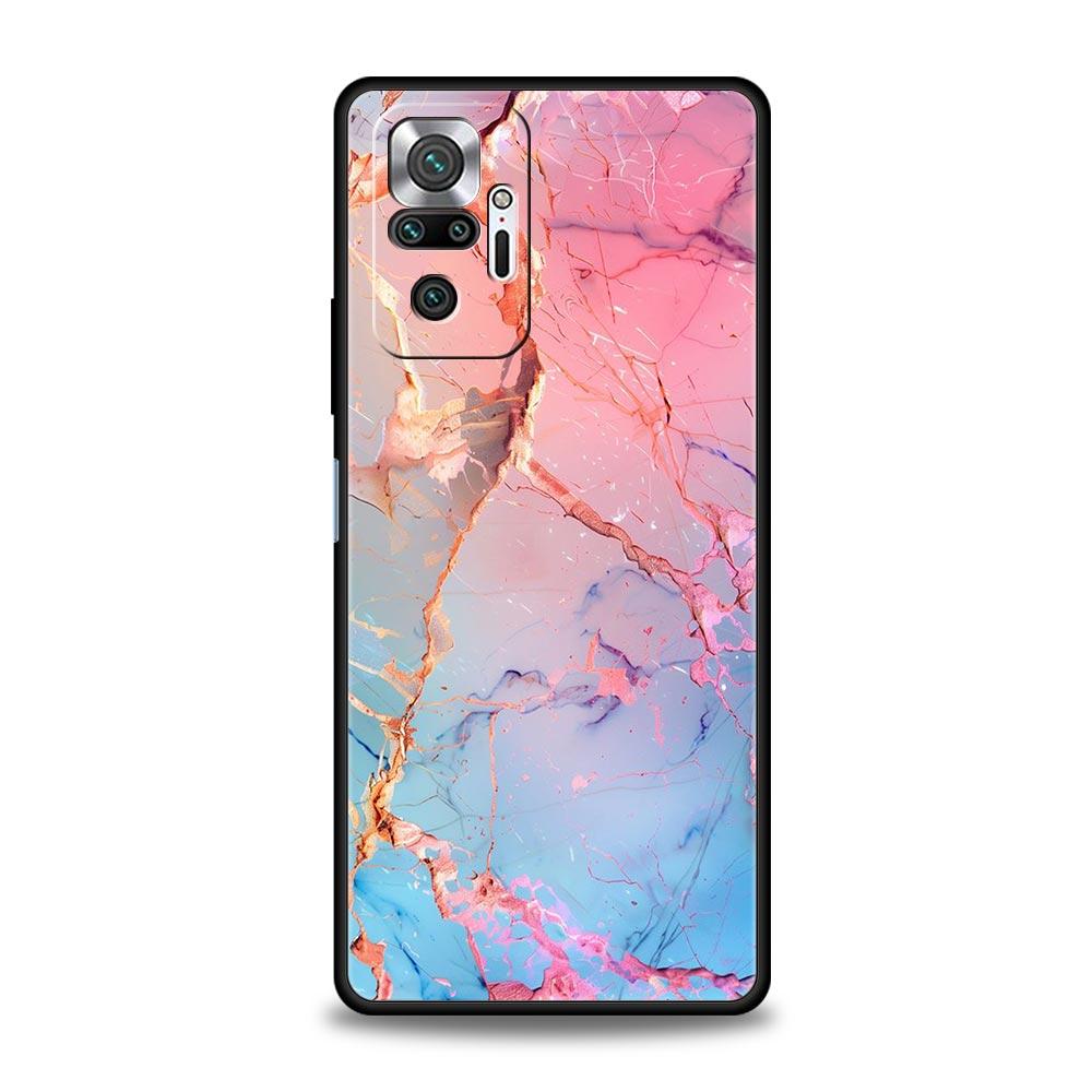 Мраморный чехол для телефона Xiaomi Redmi Note 14 13 5G 10 11 12 Pro Plus 4G 14C 13C 12C 10C Черный чехол