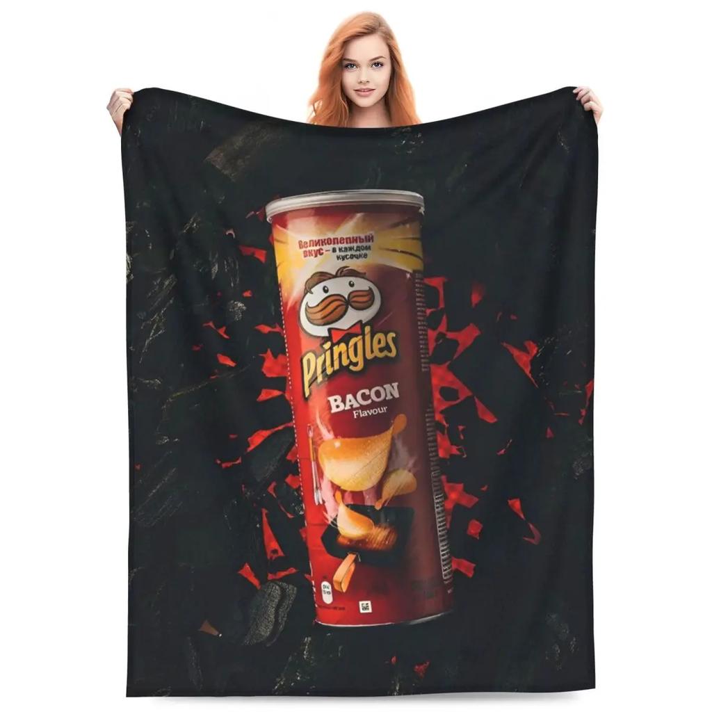 Фланелевые одеяла с чипсами Pringles, картофельные снеки, забавные пледы для дома, коврик 125*100 см