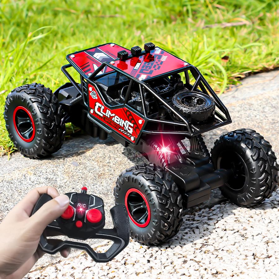 AAXV1 2.4G remote-controlled alloy off-road vehicle with long-distance lighting, rechargeable children's racing toy car, birthday gift