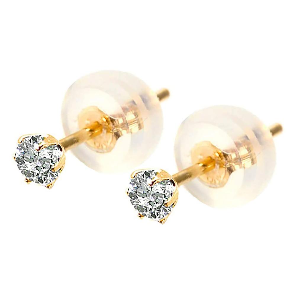 PLUSTER Earrings Diamond Platinum 18K Yellow Gold Natural Diamond Stud Earrings with Catch Simple Authentic Small Popular Stylish Women Birthday