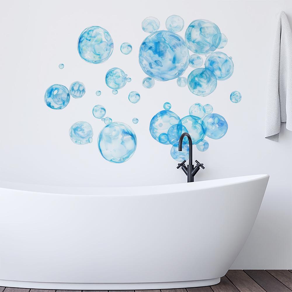 Waterproof Cartoon Bubble Wall & Bathtub Stickers - Removable & Self-Adhesive.