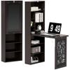 Foldable Wall Mounted Desk With Storage Chalkboard Bookshelf Adjustable Shelf Workstation