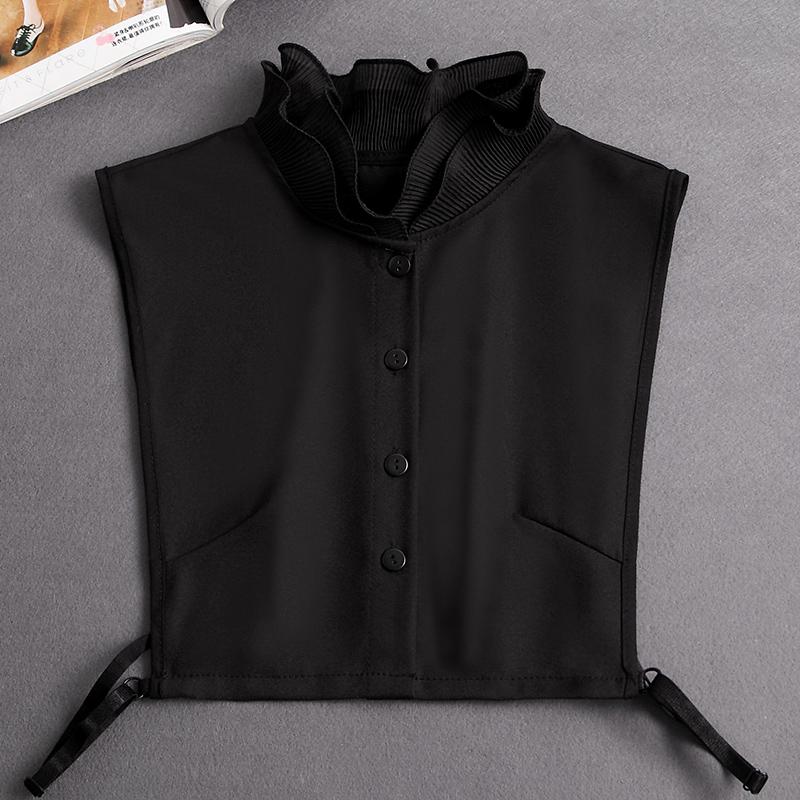 Front Tie White Fake Collar Stand Beads Detachable Collar Fake Women Vintage Crystal Lace Ladies False Blouse Collar Half Shirt