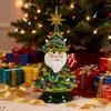 Lighted Up Santa Christmas Tree Decor 11 Inch Resin Old Man Christmas Tree Light with Multicolored Lights And Star Topper for Holiday Tabletop Decor