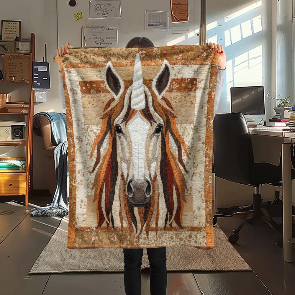 1PC Quilt Art Print Flannel Blanket, High quality Comfortable for All Seasons, Home Decor, Warmth and Comfort, Perfect for Christmas Gifts