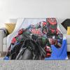 Fabio Quartararo French Motorcycle Racer Blankets Soft Warm Flannel Throw Blanket Cover for Living room Picnic Travel Home Sofa